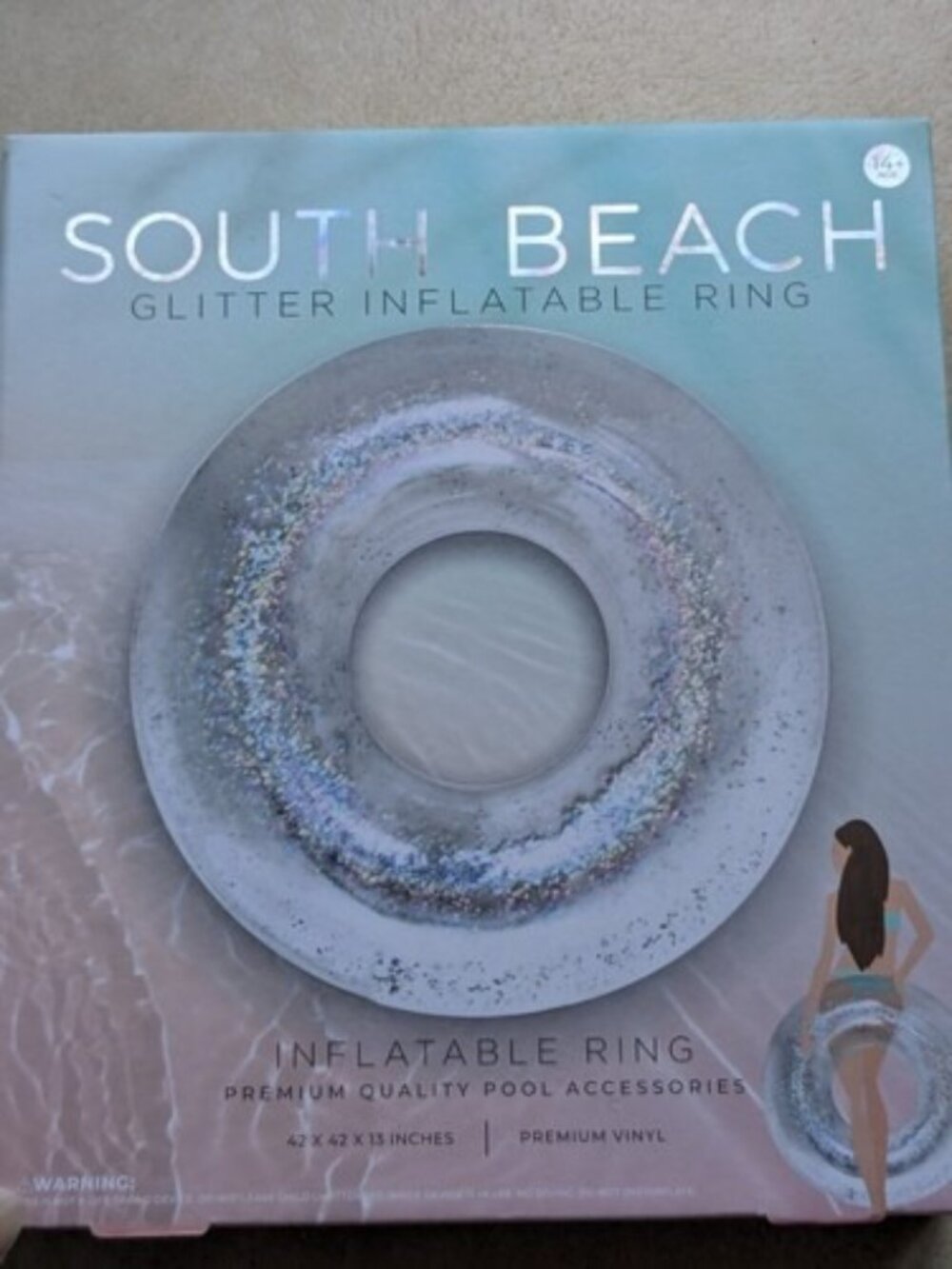 South Beach Glitter Inflatable Ring
